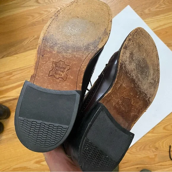 Vintage Sears wing tip leather Oxford shoes brown 7.5 - Picture 8 of 12